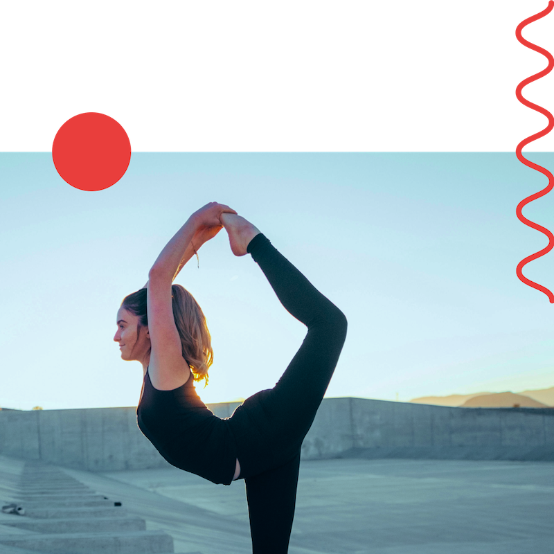 PulseFlow customer doing yoga on the sunrise