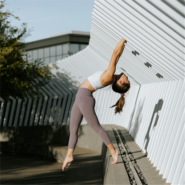 a woman doing pilates